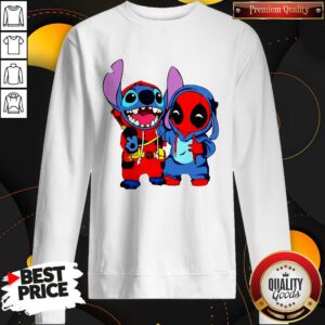 Cute Stitch And Deadpool Sweatshirt