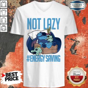 Cute Stitch Not Lazy Energy Saving V-neck