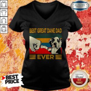 Funny Best Great Dane Dad Ever Vintage V-neck