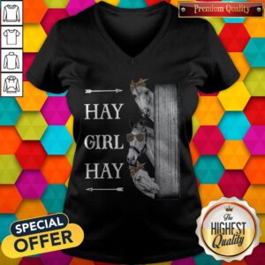 Funny Horse Hay Girl Hay V-neck