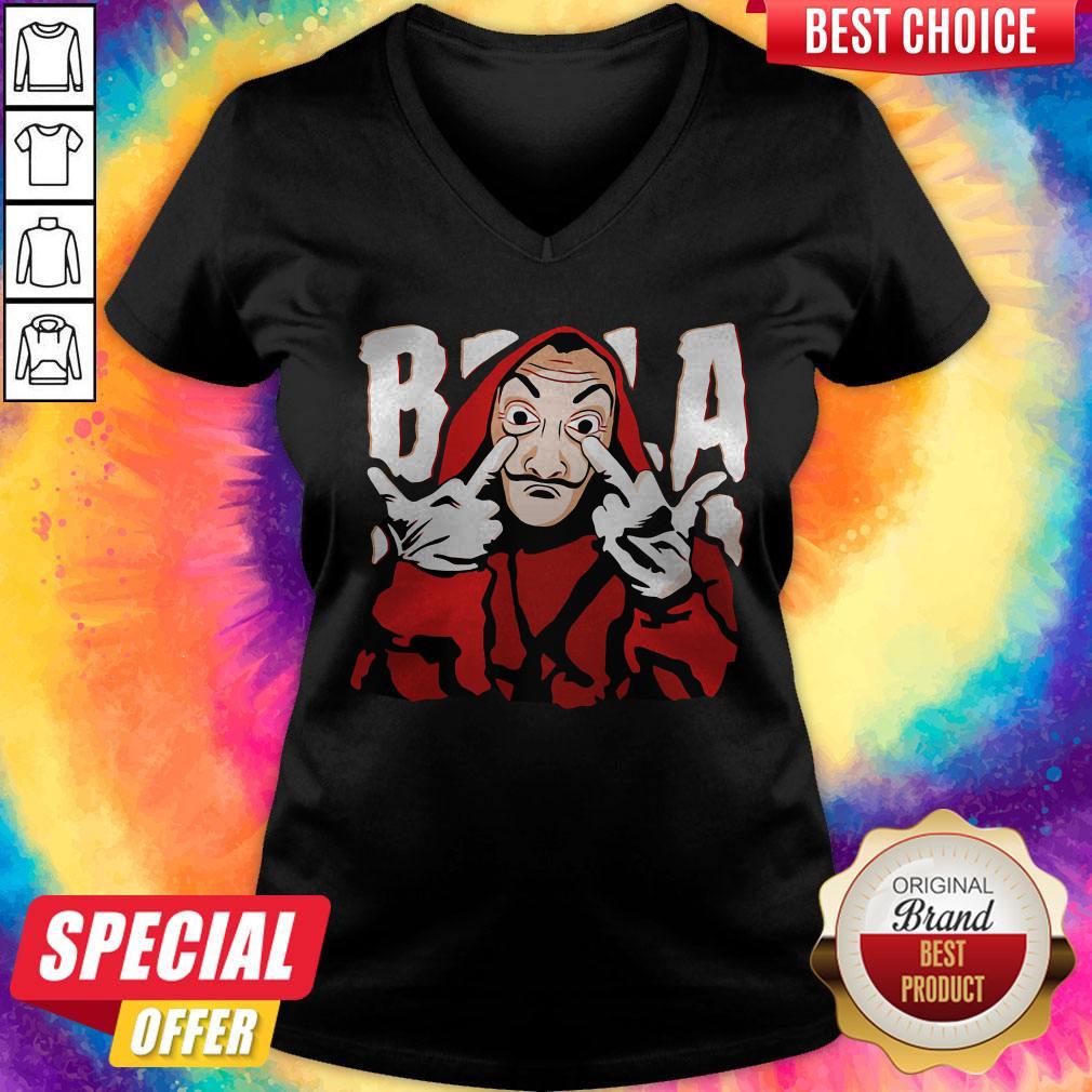 Funny La Casa De Papel Stickers V-neck Funny La Casa De Papel Stickers V-neck