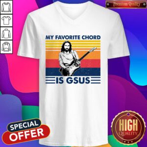 Funny My Favorite Chord Is Dsus Vintage Retro V-neck
