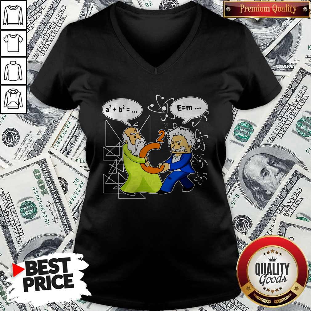 Funny Pythagoras Einstein V-neck Funny Pythagoras Einstein V-neck