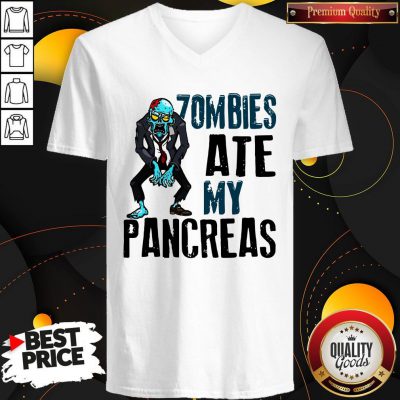 Funny Zombies Ate My Pancreas V-neck