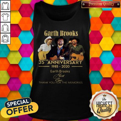 Garth Brooks 35th Anniversary 1985 2020 Thank You For The Memories Signatures Tank Top
