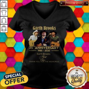Garth Brooks 35th Anniversary 1985 2020 Thank You For The Memories Signatures V-neck