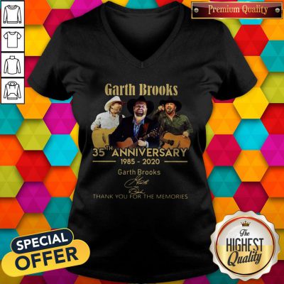 Garth Brooks 35th Anniversary 1985 2020 Thank You For The Memories Signatures V-neck