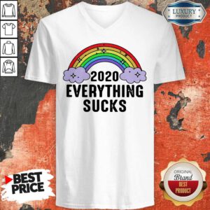 Cute Rainbow 2020 Everything Sucks V-neck