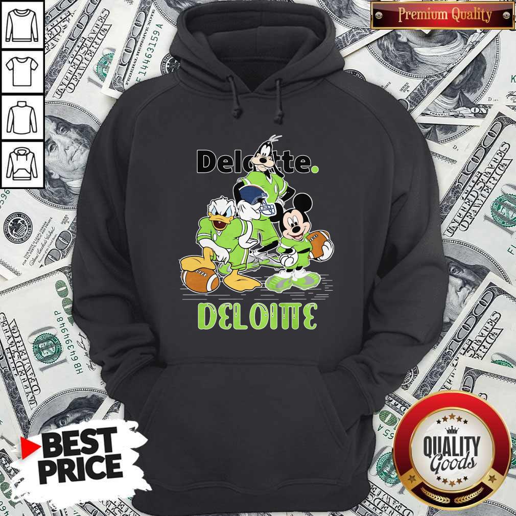 Goofy Donald Duck And Mickey Mouse Football Player Deloitte Hoodie Goofy Donald Duck And Mickey Mouse Football Player Deloitte Hoodie