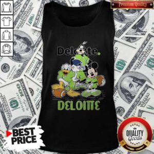 Goofy Donald Duck And Mickey Mouse Football Player Deloitte Tank Top