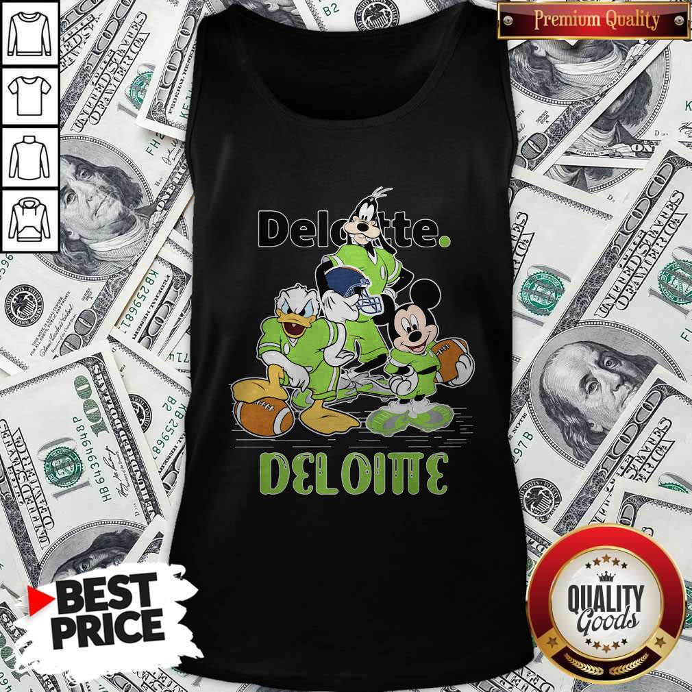 Goofy Donald Duck And Mickey Mouse Football Player Deloitte Tank Top Goofy Donald Duck And Mickey Mouse Football Player Deloitte Tank Top