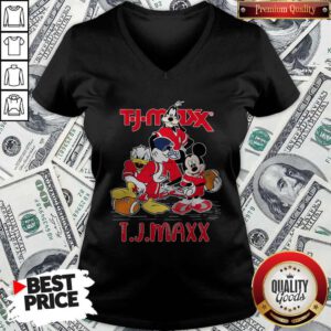 Goofy Donald Duck And Mickey Mouse Football Player T.J.Maxx V-neck