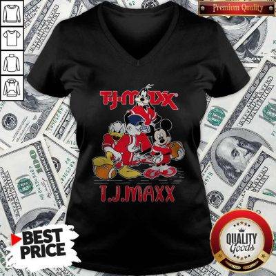 Goofy Donald Duck And Mickey Mouse Football Player T.J.Maxx V-neck