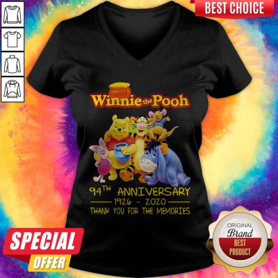 Hunny Winnie The Pooh 94Th Anniversary 1926 2020 Thank You For The Memories V-neck