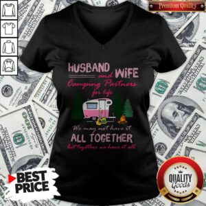 Husband And Wife Camping Partners For Life All Together V-neck