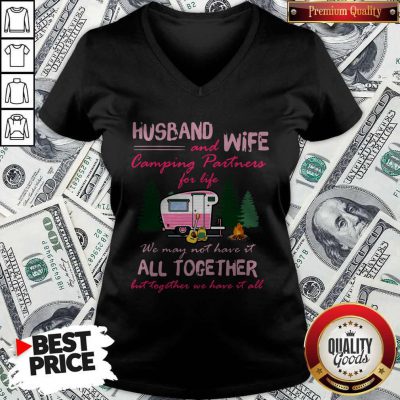 Husband And Wife Camping Partners For Life All Together V-neck