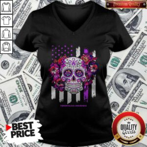 Independence Day Festival Of Death Skull Fibromyalgia Awareness V-neck