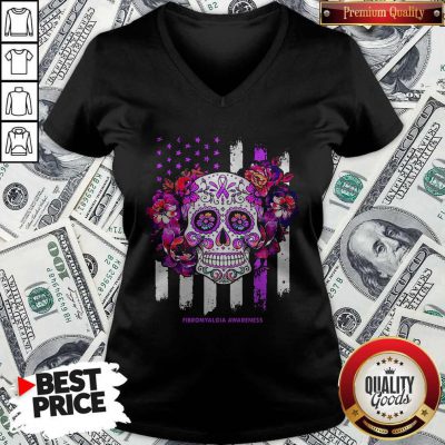 Independence Day Festival Of Death Skull Fibromyalgia Awareness V-neck