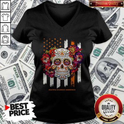 Independence Day Festival Of Death Skull Multiple Sclerosis Awareness V-neck