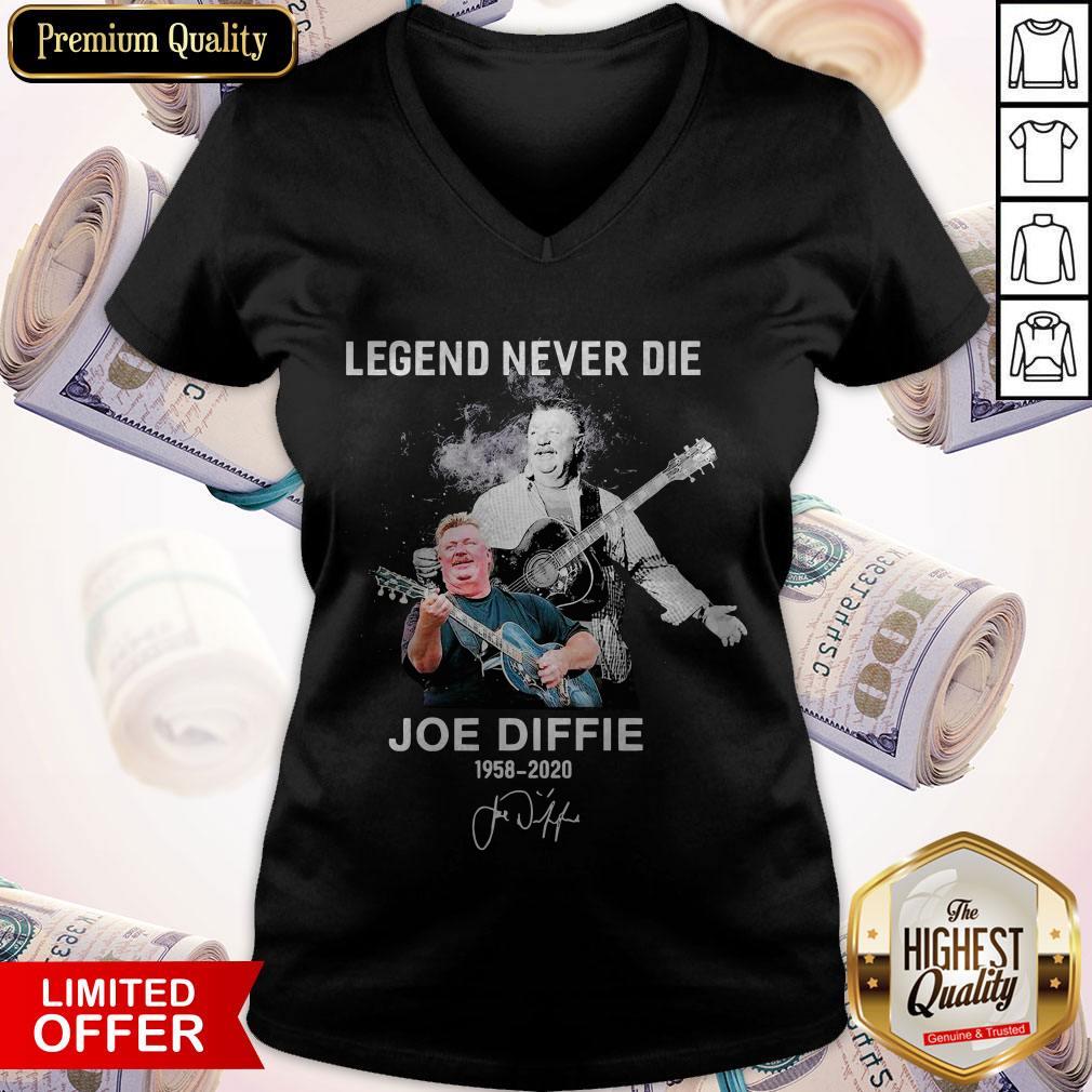 Legend Never Die Joe Diffie 1958 2020 Signature V-neck Legend Never Die Joe Diffie 1958 2020 Signature V-neck