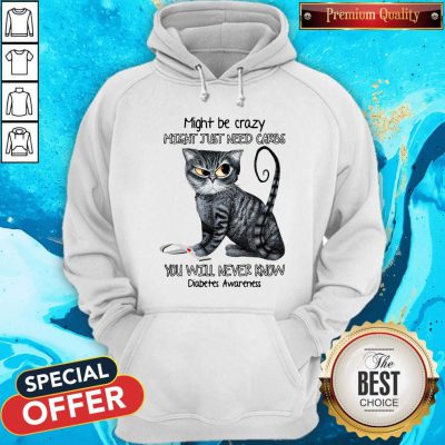 Might Be Crazy Might Just Need Carbs Diabetes Awareness Cat Hoodie