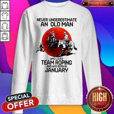 Never Underestimate Who Loves Team Roping And Was Born In July Sunset Sweatshirt