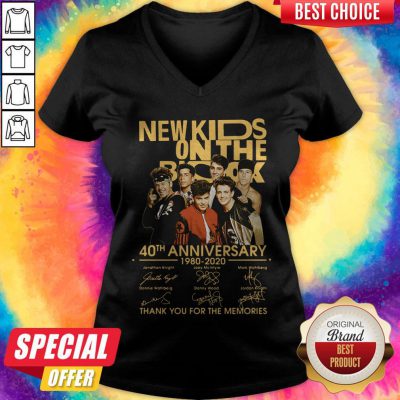 New Kids On The Rock 40Th Anniversary 19780 2020 Thank You For The Memories Signatures V-neck