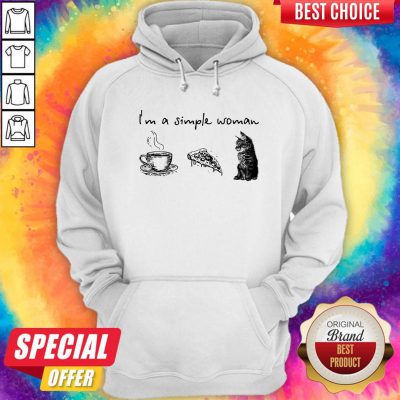 Nice I’m A Simple Woman Coffee Pizza Cat Hoodie