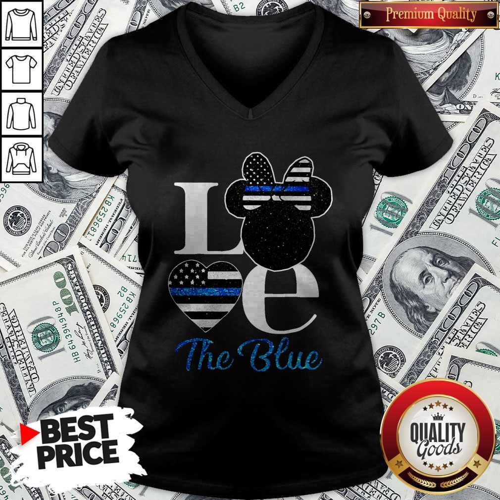 Nice Minnie Mouse Love The Blue V-neck Nice Minnie Mouse Love The Blue V-neck