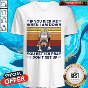 Pitbull If You Kick Me When I Am Down I Don’t Get Up Vintage V-neck