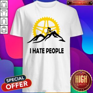Pretty Cycling I Hate People Mountain Biking Shirt