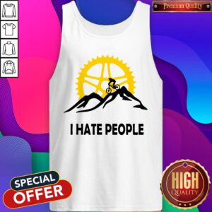 Pretty Cycling I Hate People Mountain Biking Tank Top