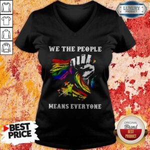Pretty We The People Means Everyone Hand LGBT Flag V-neck