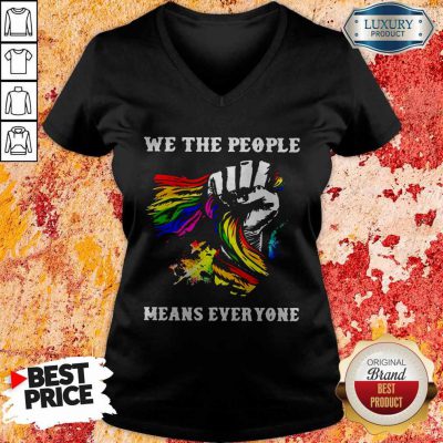 Pretty We The People Means Everyone Hand LGBT Flag V-neck
