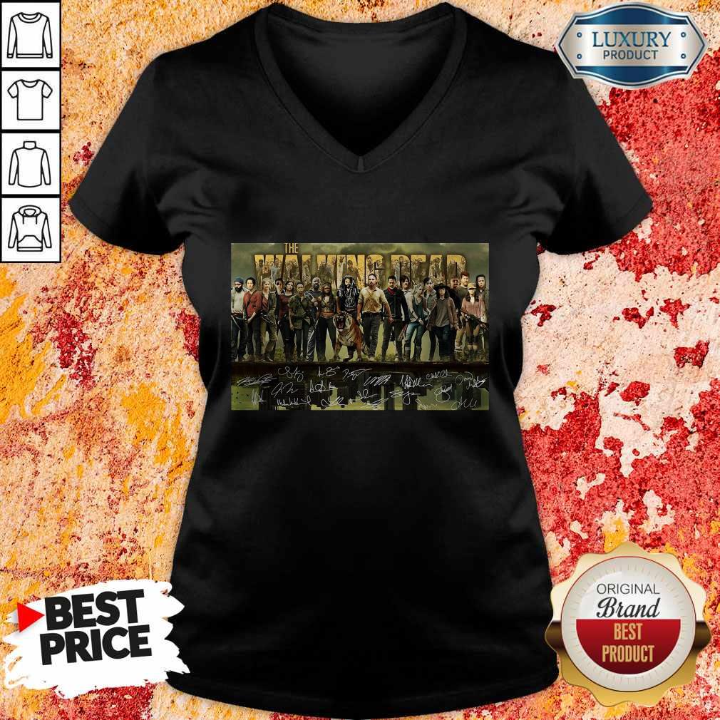 The Walking Dead Film Characters Signatures V-neck The Walking Dead Film Characters Signatures V-neck