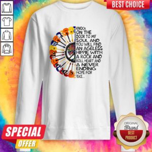 Top Guitars Hippie Sunflower Knock On The Door To My Soul Sweatshirt