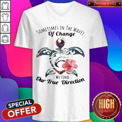 Turtle Sometimes In The Waves Of Change We Find Our True Direction V-neck
