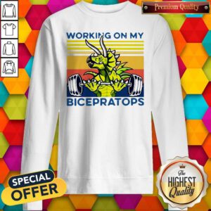 Working On My Bicepratops Vintage Sweatshirt