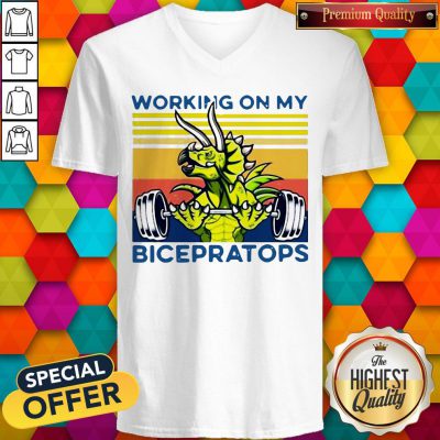 Working On My Bicepratops Vintage V-neck