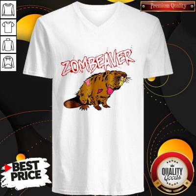Zombie Animal Zombeaver Wild Life Halloween Tee V-neck