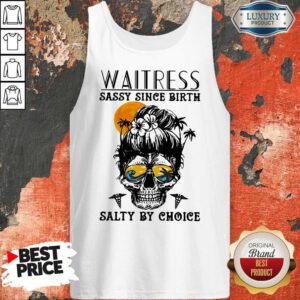 Alternative view of Awesome Waitress Sassy Since Birth Salty By Choice Skull Sunset Shirt