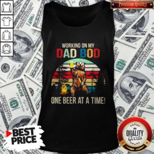 Alternative view of Bear Working On My Dad Bod One Beer At A Time Vintage Retro Shirt