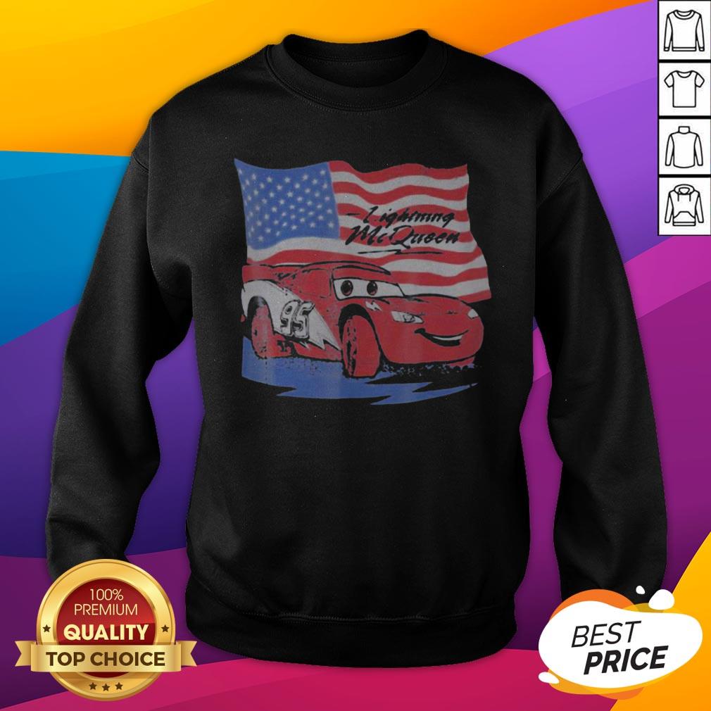 Car Lightning McQueen American Flag Shirt - Image 5