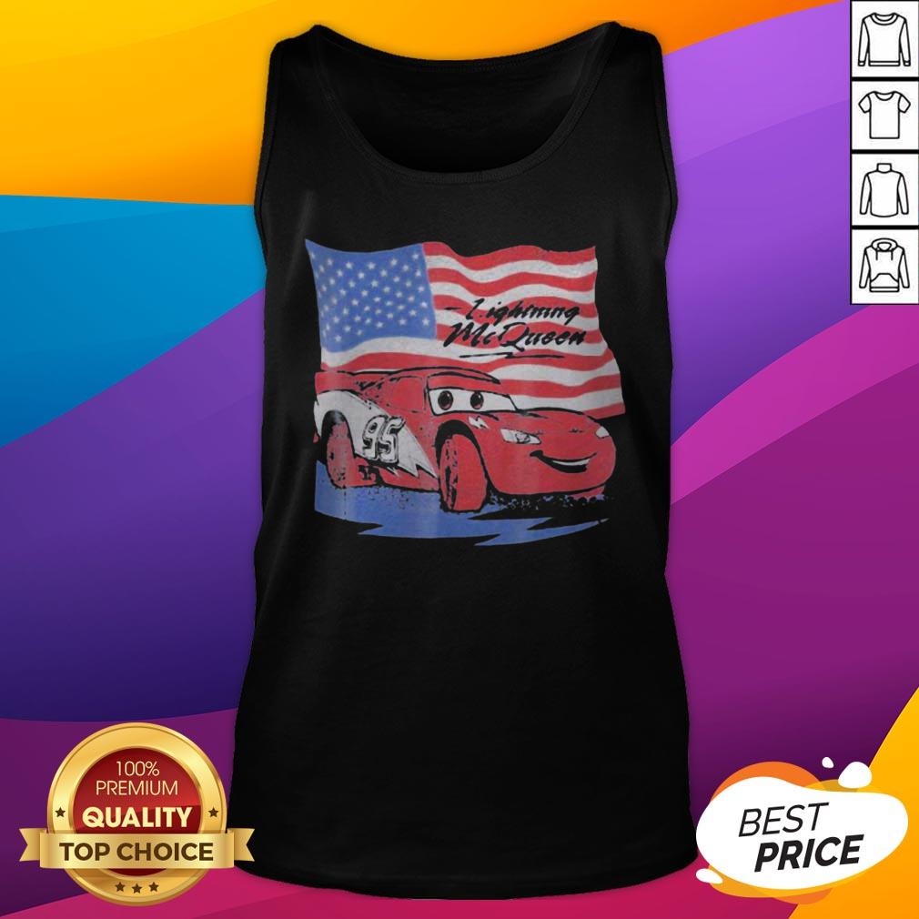 Car Lightning McQueen American Flag Shirt - Image 2