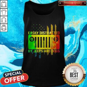 Alternative view of Colorful Easily Distracted By Jeeps And Dogs Paw Shirt