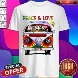 Cute Hippie Snoopy Car Peace And Love Shirt