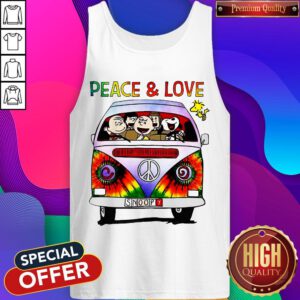 Alternative view of Cute Hippie Snoopy Car Peace And Love Shirt