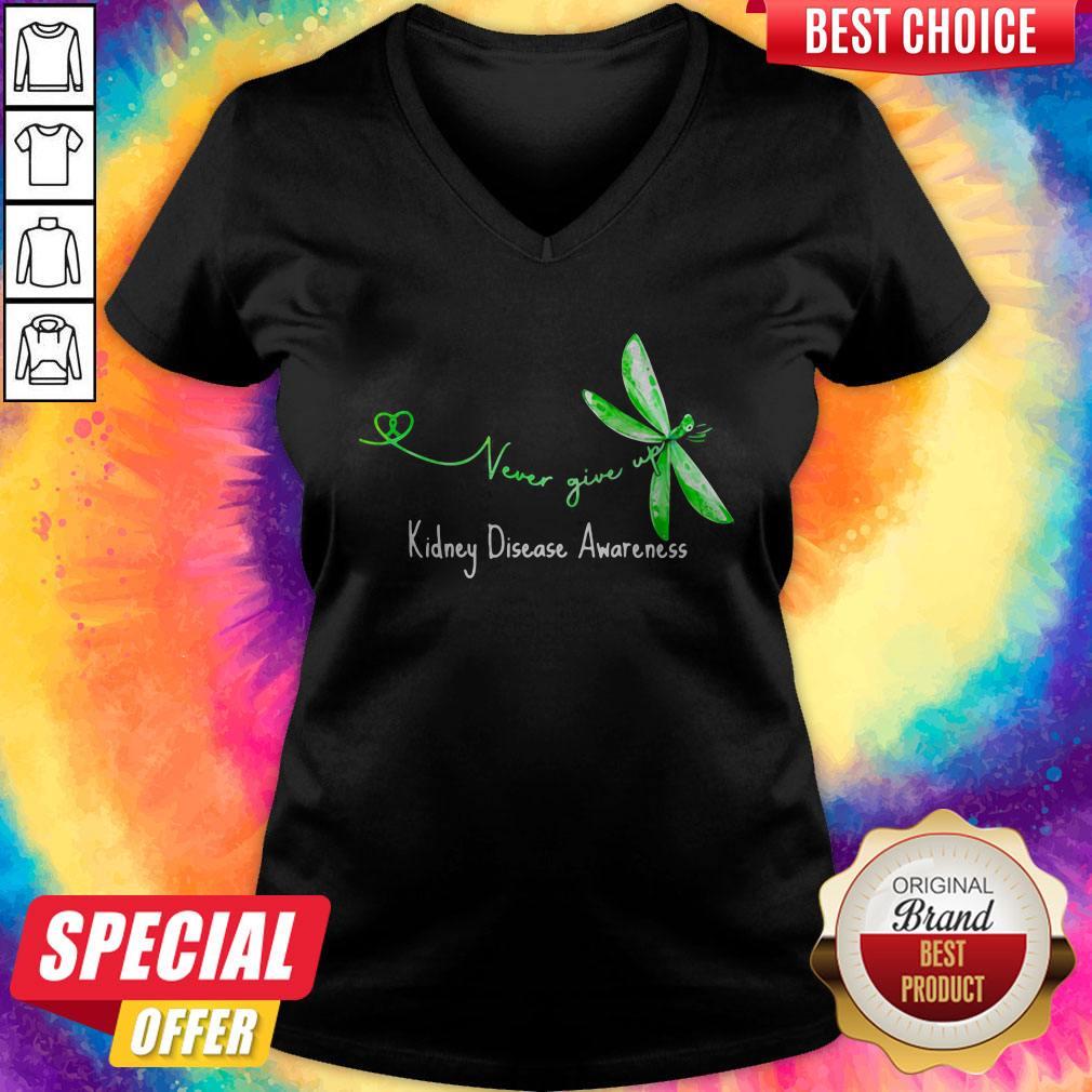 Funny Never Give Up Kidney Disease Awareness Butterfly Shirt - Image 3