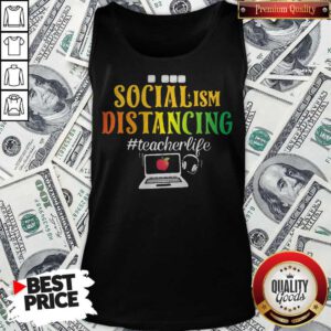 Alternative view of Funny Social Ism Distancing #Teacherlife Apple Laptop Shirt