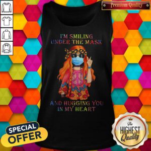 Alternative view of Girl Hippie Face Mask I'm Smiling Under The Mask And Hugging You In My Heart Shirt